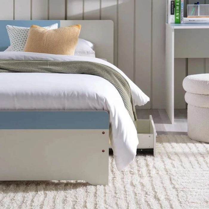 Bella Kids Single Bed With 4 Drawer Storage 90X190 Cm - Blue