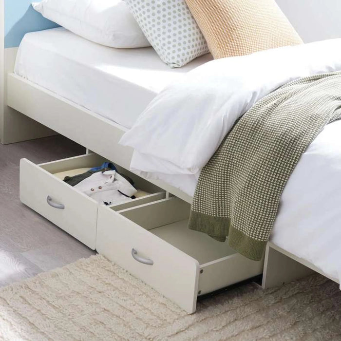 Bella Kids Single Bed With 4 Drawer Storage 90X190 Cm - Blue