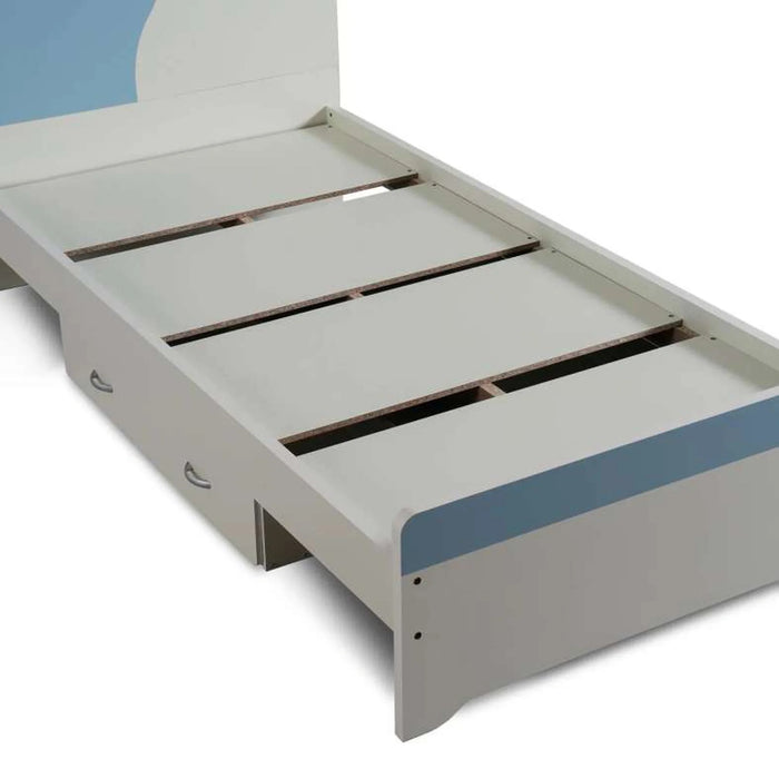 Bella Kids Single Bed With 4 Drawer Storage 90X190 Cm - Blue