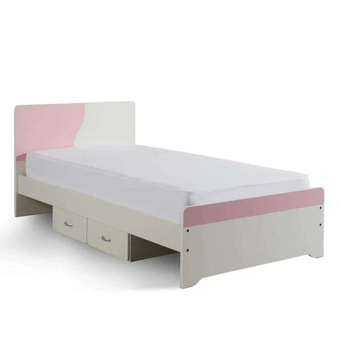 Bella Kids Single Bed With 4 Drawer Storage 90X190 Cm - Pink