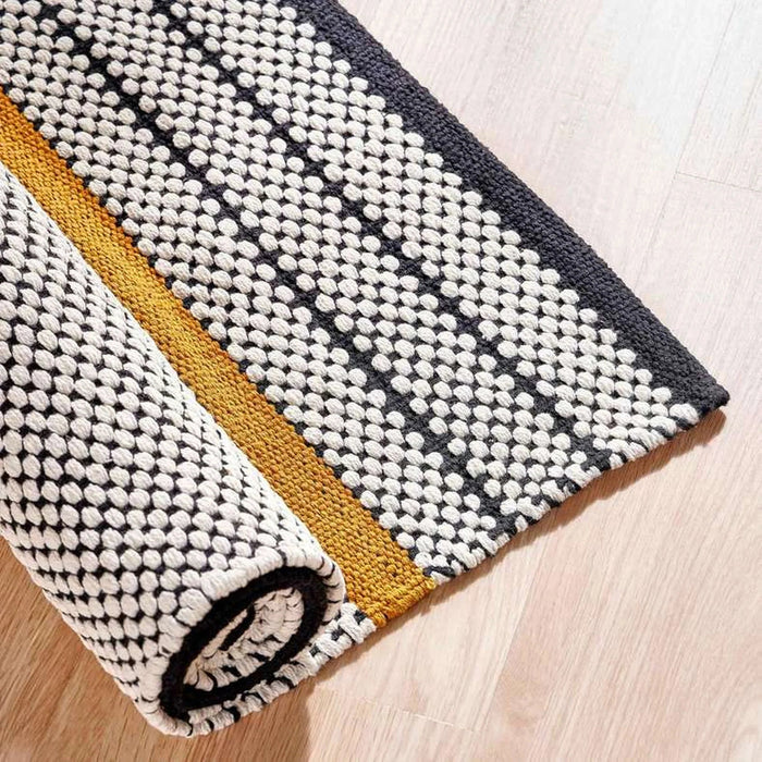 Belmont Hand Woven Cotton Dhurrie 90X150Cm - White Pan Home