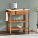 Ben New Kitchen Trolley - Beige & Brown Pan Home