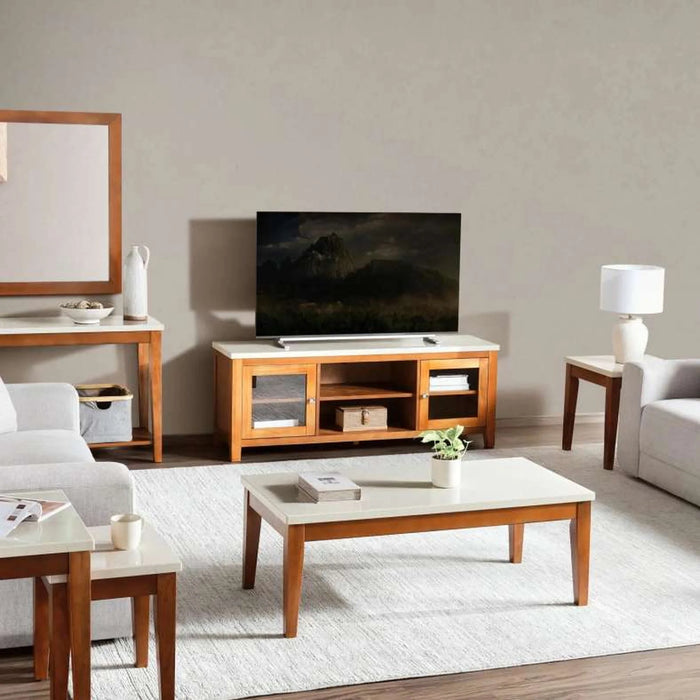 Ben New Tv Unit Upto 50 Inches - Beige & Brown