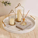 Berg Marble Design Decor Wooden Tray 50Cm Round - White Pan Home