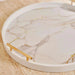 Berg Marble Design Decor Wooden Tray 50Cm Round - White Pan Home