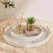 Berg Marble Design Decor Wooden Tray 50Cm Round - White Pan Home