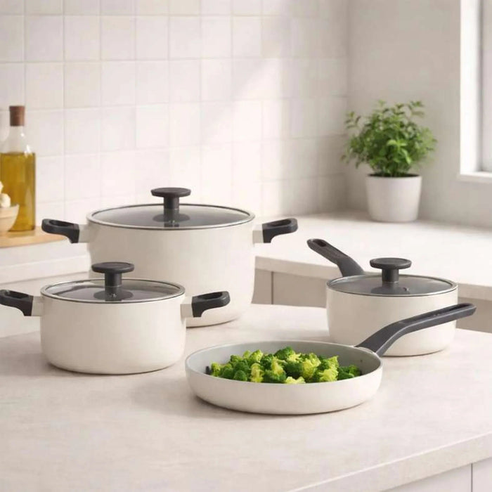 Berghoff Glints 7-Piece Cookware Set - Cream Pan Home