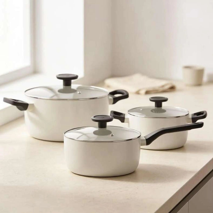 Berghoff Glints Sauce Pan With Lid Dia18Cm - Cream Pan Home