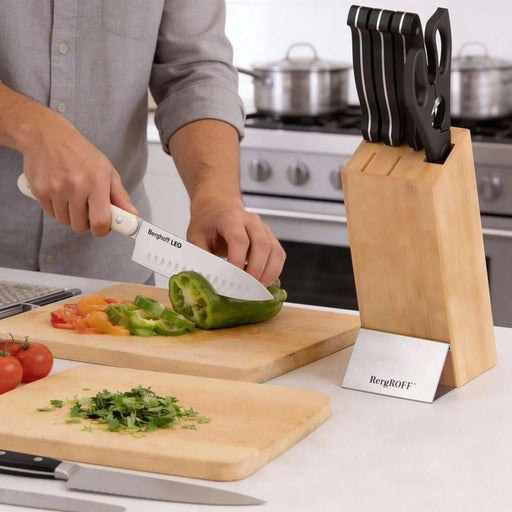 Berghoff Pica 7-Piece Knife Block Set - Black Pan Home