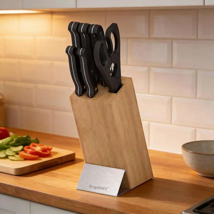 Berghoff Pica 7-Piece Knife Block Set - Black Pan Home