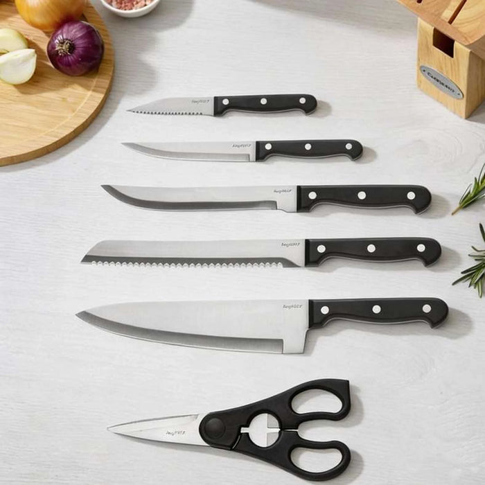 Berghoff Pica 7-Piece Knife Block Set - Black Pan Home