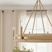 Bermas 6-Light E14 Corn Leaf Rope Chandelier 74X66Cm - Natural/Brass Pan Home