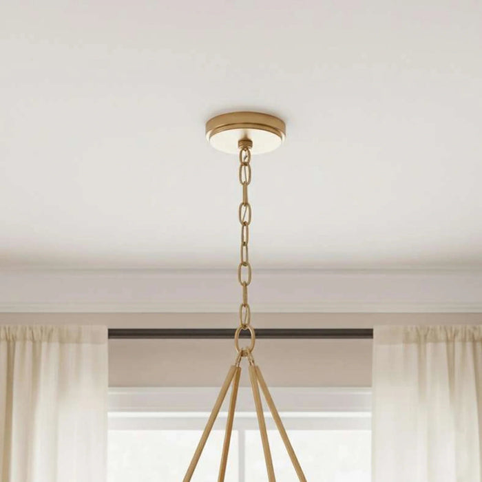 Bermas 6-Light E14 Corn Leaf Rope Chandelier 74X66Cm - Natural/Brass Pan Home