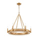 Bermas 6-Light E14 Corn Leaf Rope Chandelier 74X66Cm - Natural/Brass Pan Home