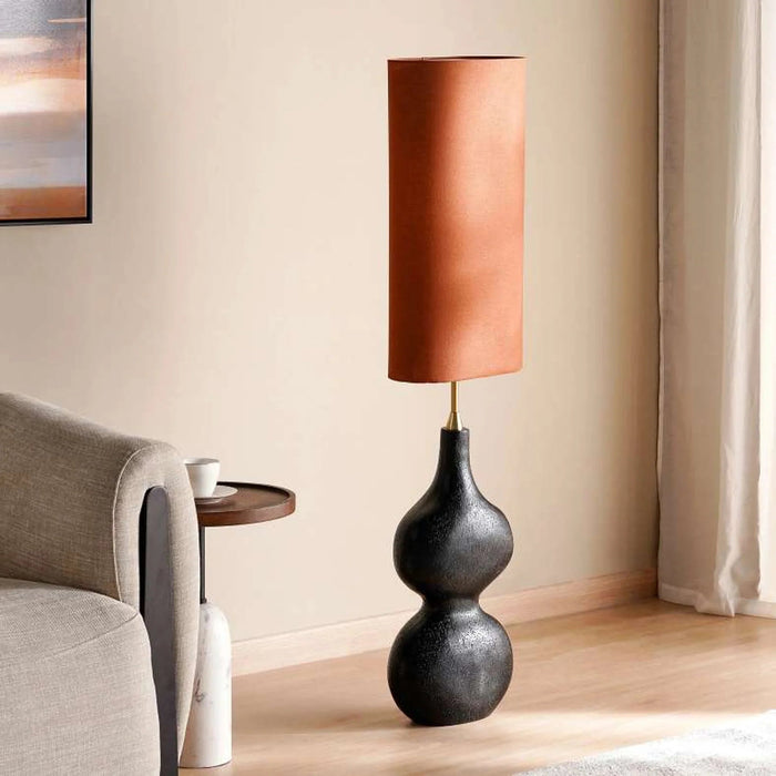 Berthel E27 Polyresin Floor Lamp 32X18X138Cm - Black Pan Home
