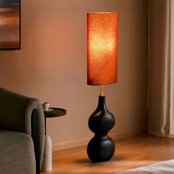 Berthel E27 Polyresin Floor Lamp 32X18X138Cm - Black Pan Home