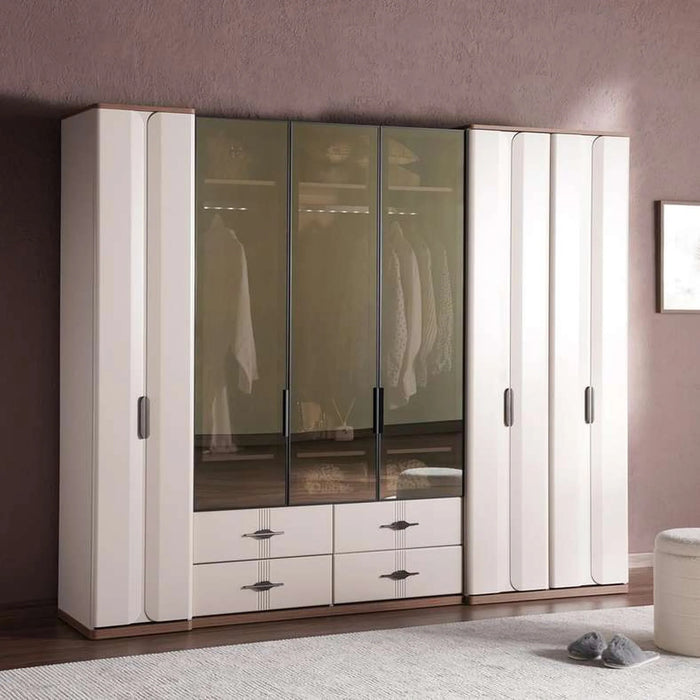 Bessie 6 Door Wardrobe - White
