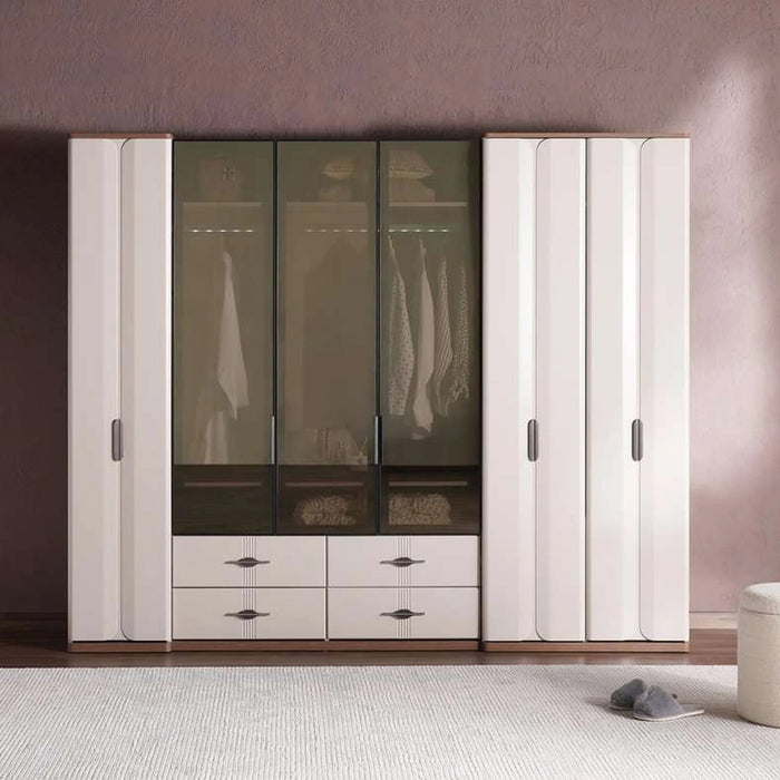 Bessie 6 Door Wardrobe - White
