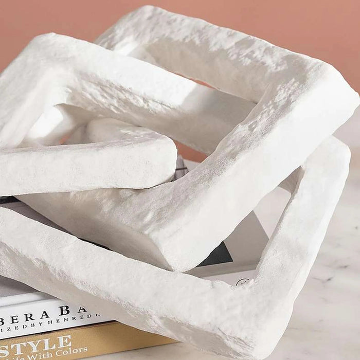 Bialy Paper Mache Hand Painted Decor Chain Accent 38X38X13Cm - Off White Pan Home