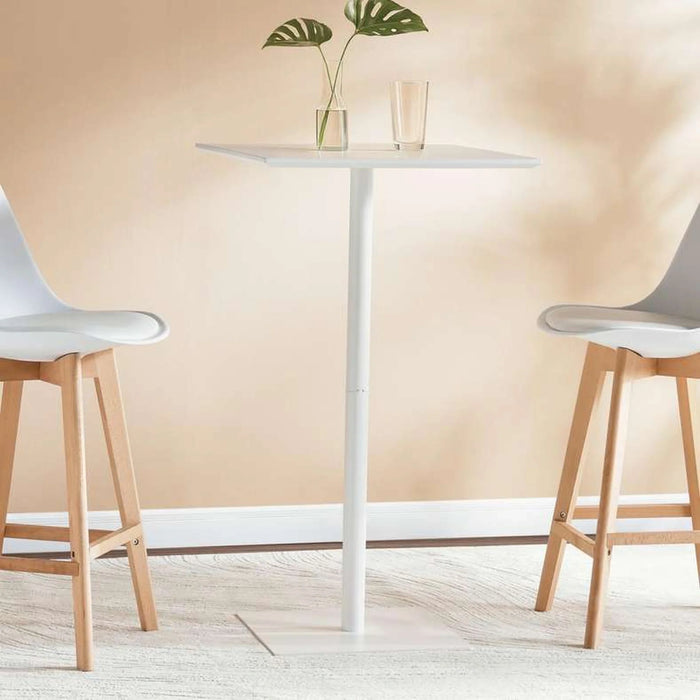 Bian 2 Seater Bar Table Square Wood - White