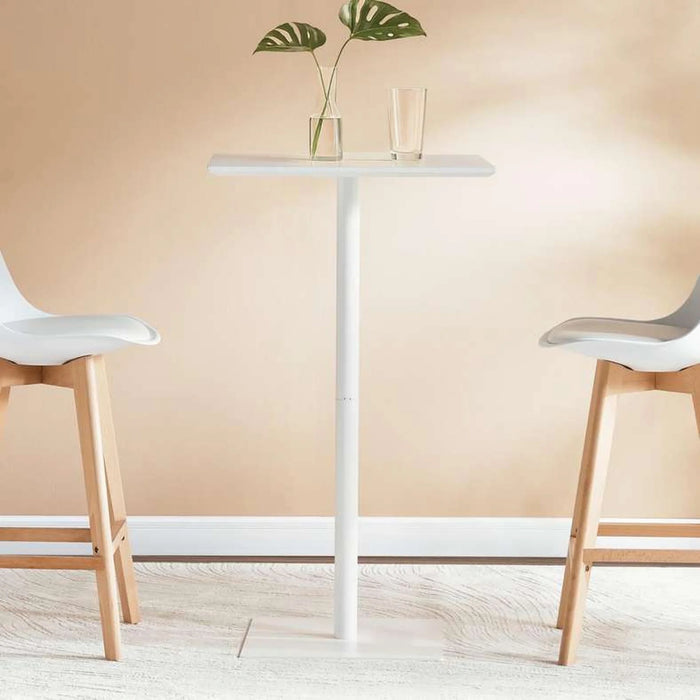 Bian 2 Seater Bar Table Square Wood - White