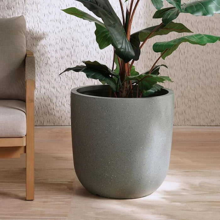 Bianca Polyresin Planter 43X43X43Cm- Grey Pan Home