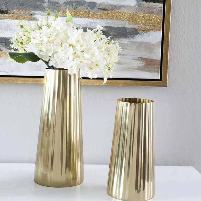 Bijou Steel Vase 11X11X23Cm-Gold