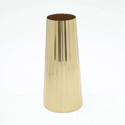 Bijou Steel Vase 13X13X29cm-Gold Pan Home