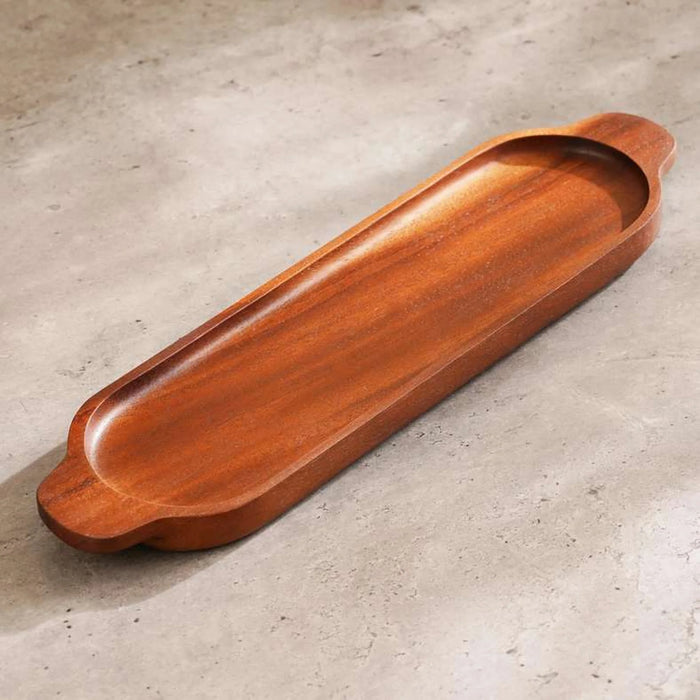 Billi 3-Piece Glass Condiment Set W/ Wooden Tray & Lid & Spoon 33.8X10X8.3Cm - Natural