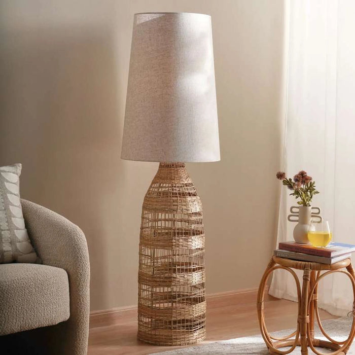 Bistro E27 Rattan Floor Lamp Dia 45X146Cm - Natural