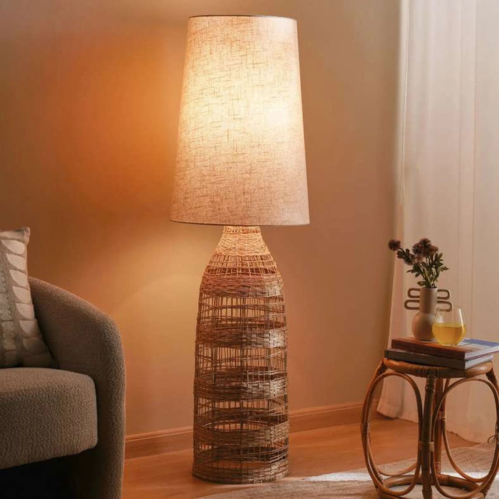 Bistro E27 Rattan Floor Lamp Dia 45X146Cm - Natural