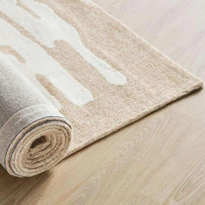 Bizana Circular Knitting Wool Rug 200X300Cm - Beige/Ivory Pan Home