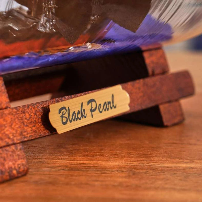 Black Pearl Ship In Glas Bottle 27X10X12Cm - Black Pan Home