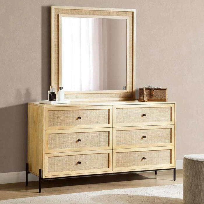 Blaiz Dresser With 6 Drawer & Mirror