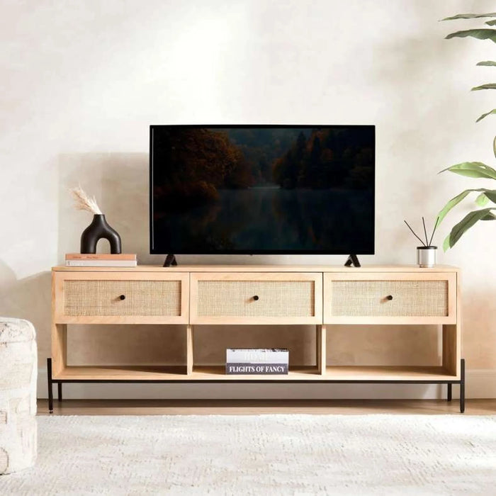 Blaiz Tv Unit Upto 65 Inches Solid Wood - Natural