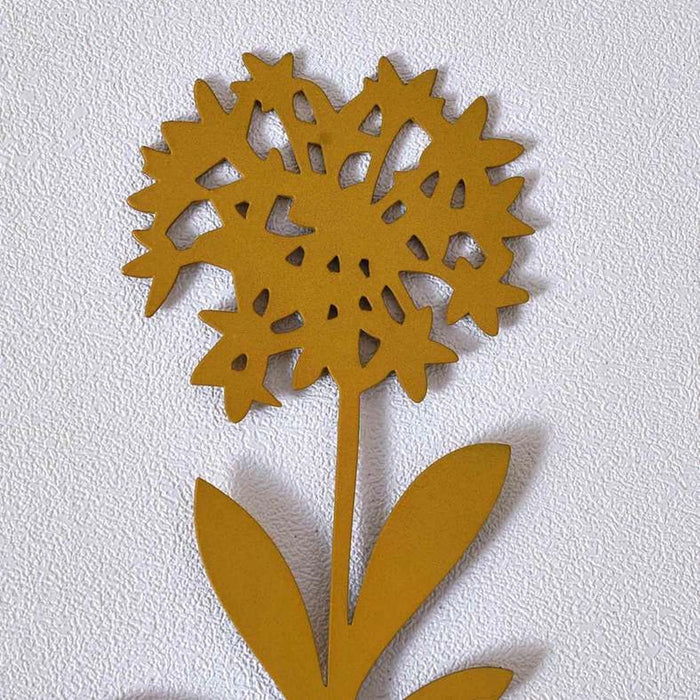 Blimah Metal Die Cut Garden Flower Stake 8.8X0.2X24.5Cm - Yellow