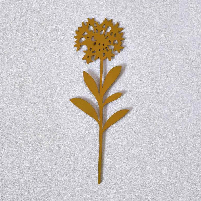 Blimah Metal Die Cut Garden Flower Stake 8.8X0.2X24.5Cm - Yellow