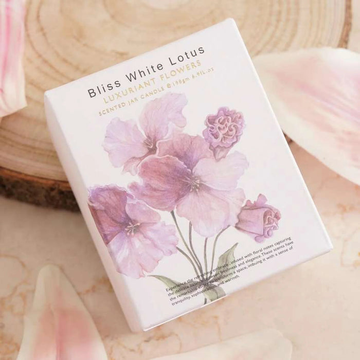Bliss White Lotus Scented Jar Candle 198Gm - Pink - 35Hrs