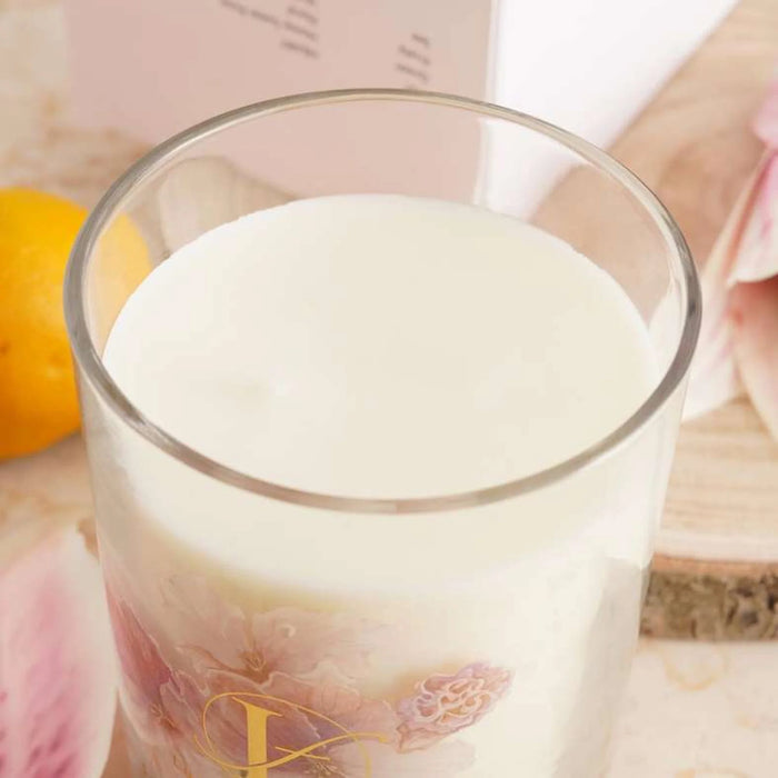Bliss White Lotus Scented Jar Candle 470Gm - Pink - 52Hrs