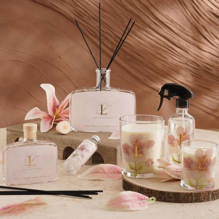 Bliss White Lotus Scented Jar Candle 470Gm - Pink - 52Hrs