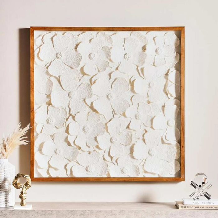 Blooms Handmade Shadow Box 101X101Cm - Ivory Pan Home