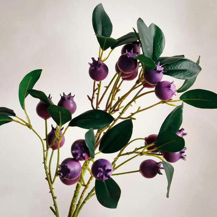 Blueberry Artificial Fruit Stem H72Cm - Purple Pan Home