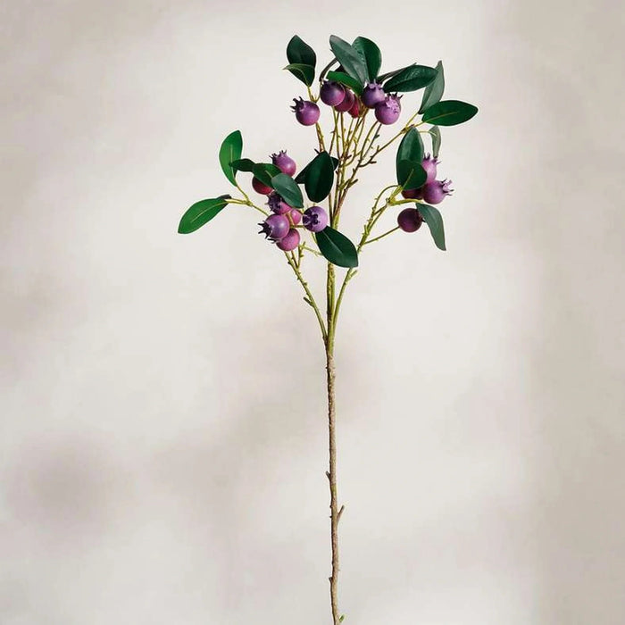 Blueberry Artificial Fruit Stem H72Cm - Purple Pan Home