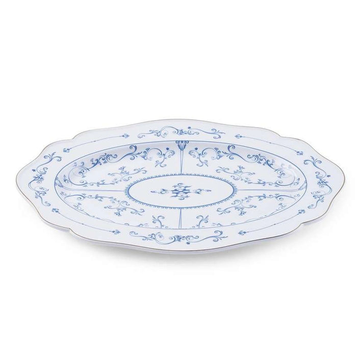 Bluese Porcelain Oval Platter 35X24.3X3Cm - White