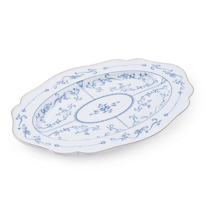 Bluese Porcelain Oval Platter 35X24.3X3Cm - White