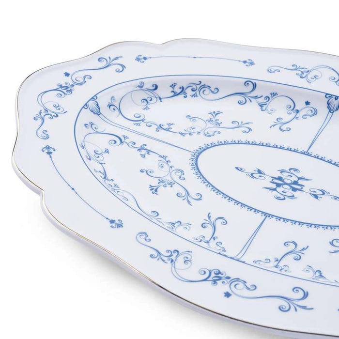 Bluese Porcelain Oval Platter 35X24.3X3Cm - White