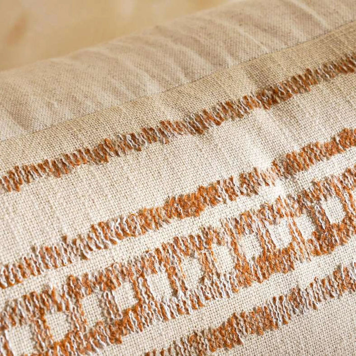 Boho Diamond Embellished Down Feel Filled Cushion -40X60Cm -Natural/Rust Pan Home