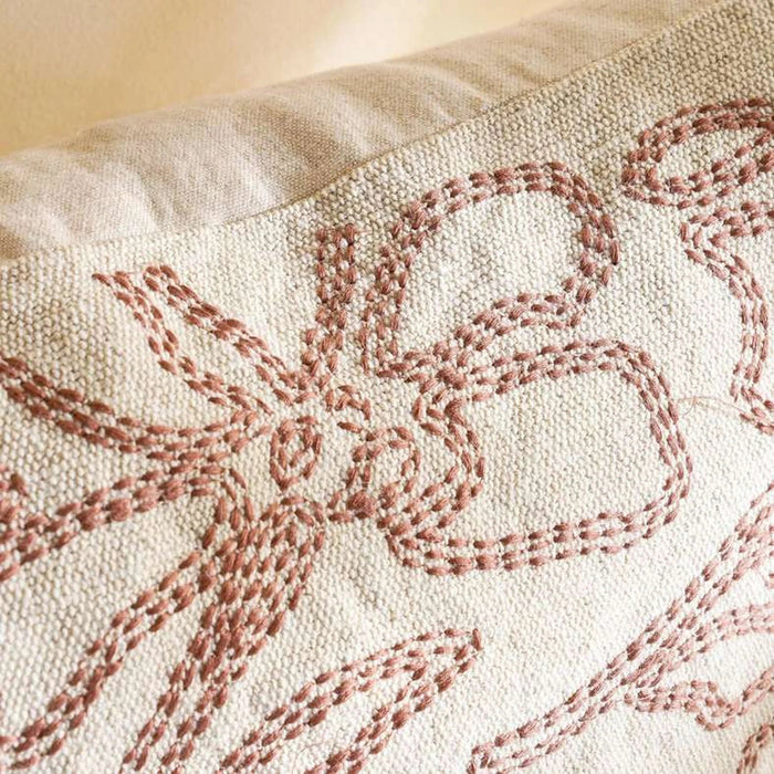 Boho Embroidery Down Feel Filled Cushion 50X50Cm-Rust Pan Home