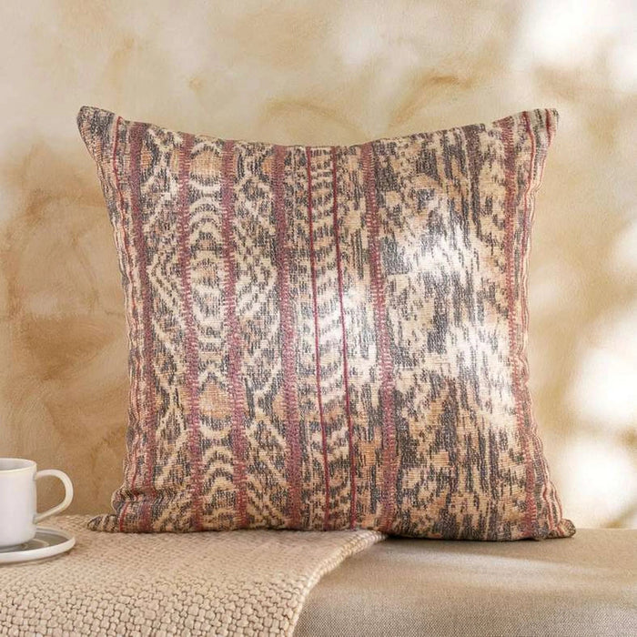 Boho Ikat Embellished Down Feel Filled Cushion 50X50Cm - Rust Pan Home