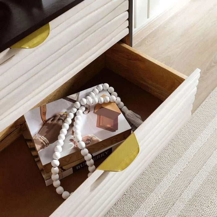 Bologna Dresser With 6 Drawer & Mirror Solid Wood - Natural & Black